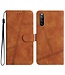 SoFetch Bruin Modern Bookcase Hoesje met Handriem voor de Sony Xperia 10 V