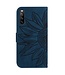 SoFetch Donkerblauw Zonnebloem Bookcase Hoesje voor de Sony Xperia 10 V
