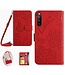 SoFetch Rood Bloem Bookcase Hoesje voor de Sony Xperia 10 V