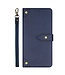 Idewei Blauw Stijlvol Bookcase Hoesje met Handriem voor de Sony Xperia 10 V