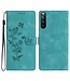 SoFetch Hemelsblauw Bloemen Bookcase Hoesje voor de Sony Xperia 10 V
