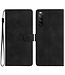SoFetch Zwart Bloemen Bookcase Hoesje voor de Sony Xperia 10 V