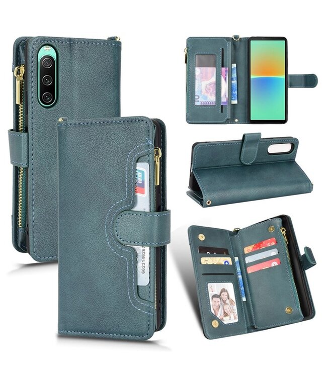 SoFetch Hemelsblauw Portemonnee Bookcase Hoesje voor de Sony Xperia 10 V