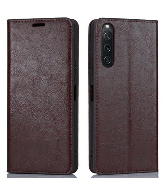 SoFetch Koffiebruin Glad Bookcase Hoesje Sony Xperia 10 V