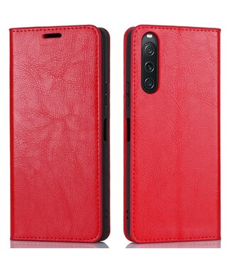 SoFetch Rood Glad Bookcase Hoesje Sony Xperia 10 V