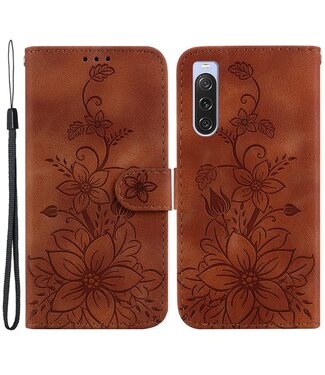 SoFetch Bruin Lily Bookcase Hoesje met Handriem Sony Xperia 10 V