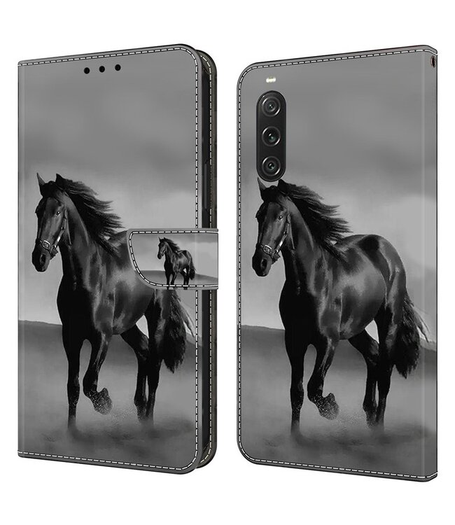 SoFetch  Paard Bookcase Hoesje voor de Sony Xperia 10 V