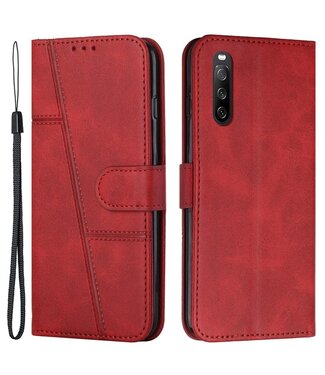 SoFetch Rood Bookcase Hoesje met Handriem Sony Xperia 10 V