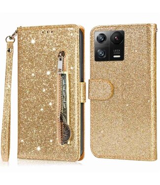 SoFetch Goud Portemonnee Glitters Bookcase Hoesje Xiaomi 13