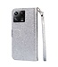SoFetch Zilver Portemonnee Glitters Bookcase Hoesje voor de Xiaomi 13