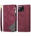 SoFetch Rood Wine Portemonnee Lijnen Bookcase Hoesje voor de Xiaomi 13