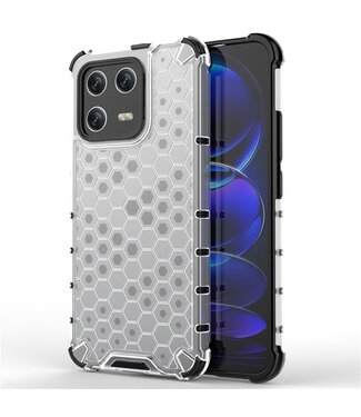 SoFetch Grijs Valbestendig Honingraat Hybride Hoesje Xiaomi 13