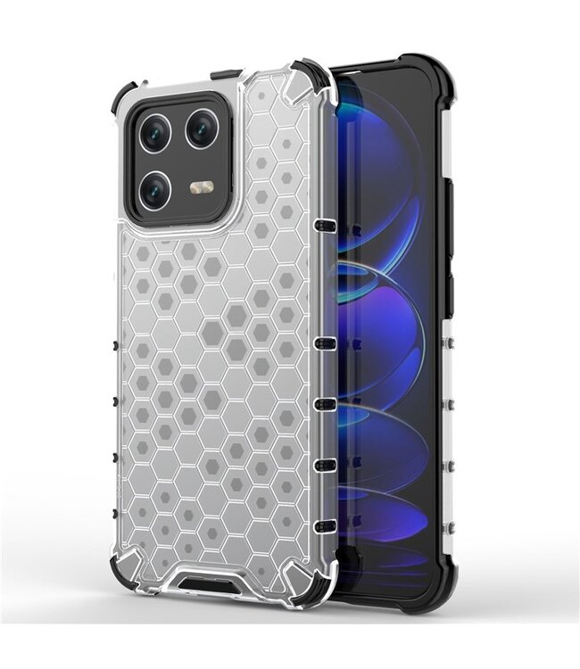 SoFetch Grijs Valbestendig Honingraat Hybride Hoesje voor de Xiaomi 13