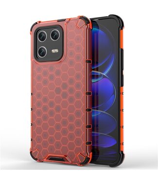 SoFetch Rood Valbestendig Honingraat Hybride Hoesje Xiaomi 13