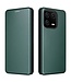 SoFetch Groen Magnetisch Carbontextuur Bookcase Hoesje voor de Xiaomi 13