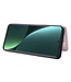 SoFetch Rozegoud Magnetisch Carbontextuur Bookcase Hoesje voor de Xiaomi 13