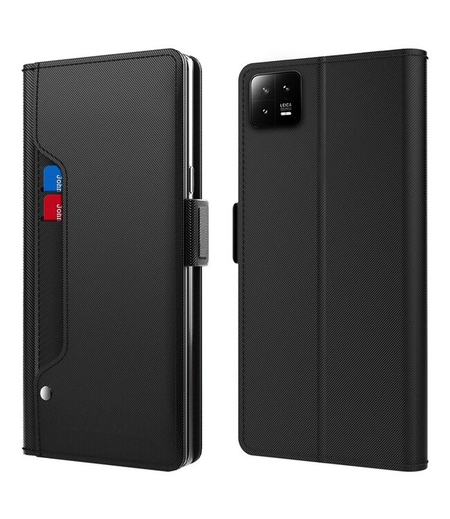 SoFetch Zwart Pasjeshouder Elegant Book Hoesje voor de Xiaomi 13
