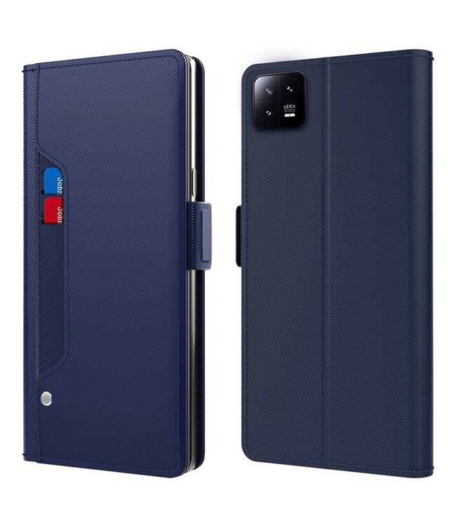 SoFetch Blauw Pasjeshouder Elegant Bookcase Hoesje voor de Xiaomi 13