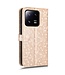 SoFetch Rozegoud Stippen Bookcase Hoesje met Polsbandje voor de Xiaomi 13