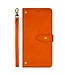 Idewei Oranje Drukknoop Bookcase Hoesje met Polsbandje voor de Xiaomi 13