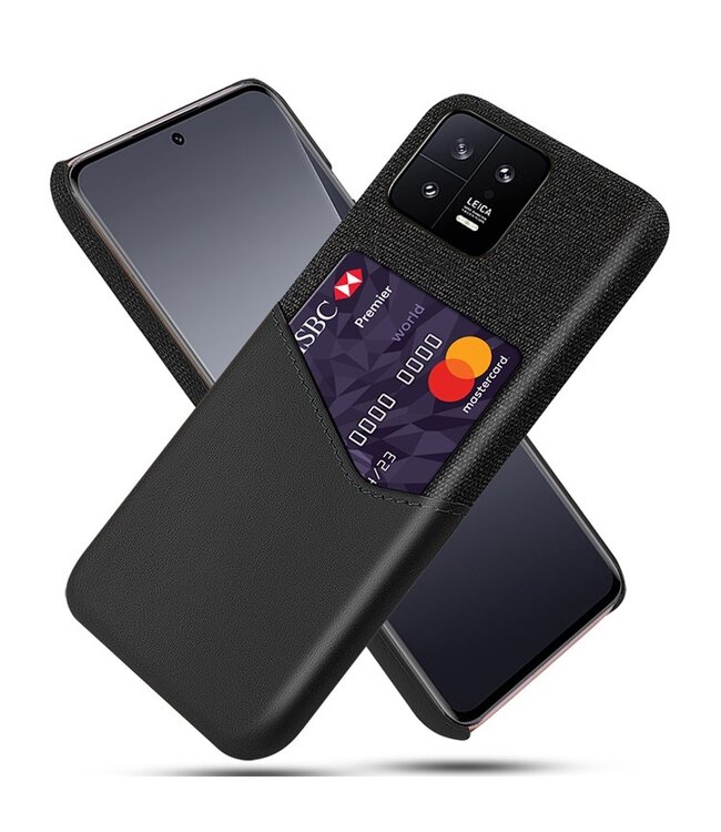 SoFetch Zwart Pasjeshouder Stijlvol Hybride Hoesje voor de Xiaomi 13