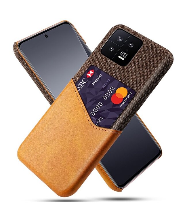 SoFetch Oranje Pasjeshouder Stijlvol Hybride Hoesje voor de Xiaomi 13