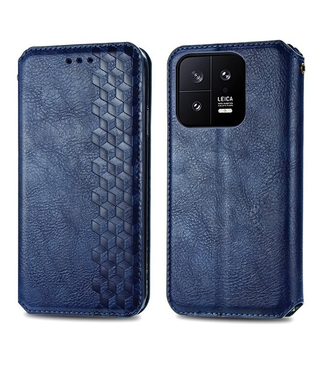 SoFetch Blauw Ruiten Bookcase Hoesje voor de Xiaomi 13