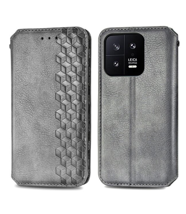 SoFetch Grijs Ruiten Bookcase Hoesje voor de Xiaomi 13