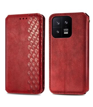 SoFetch Rood Ruiten Bookcase Hoesje Xiaomi 13
