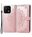 SoFetch Rozegoud Mandala Bookcase Hoesje met Polsbandje voor de Xiaomi 13