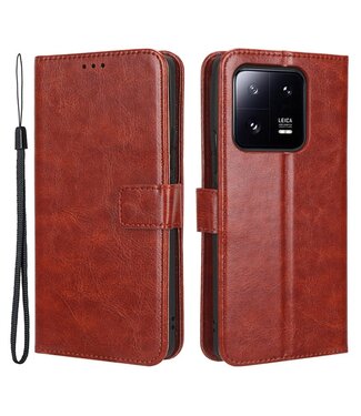 SoFetch Bruin Glad Bookcase Hoesje met Polsbandje Xiaomi 13