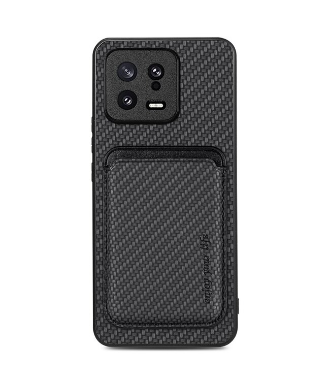 SoFetch Zwart Pasjeshouder Carbon 2-in-1 Hoesje voor de Xiaomi 13