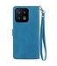 SoFetch Blauw Portemonnee Bloem Bookcase Hoesje voor de Xiaomi 13