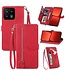 SoFetch Rood Portemonnee Bloem Bookcase Hoesje voor de Xiaomi 13