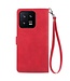 SoFetch Rood Portemonnee Bloem Bookcase Hoesje voor de Xiaomi 13