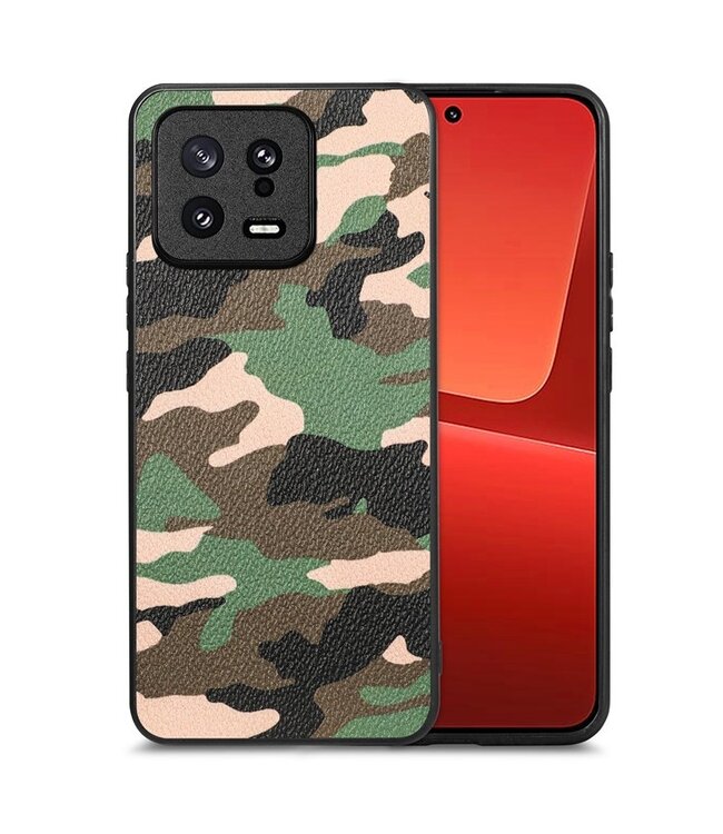 SoFetch Groen Lensbescherming Leger Hybride Hoesje voor de Xiaomi 13