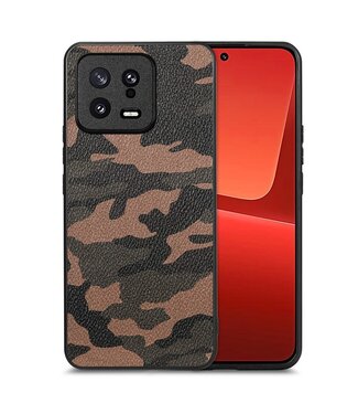 SoFetch Bruin Lensbescherming Leger Hybride Hoesje Xiaomi 13