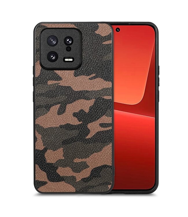 SoFetch Bruin Lensbescherming Leger Hybride Hoesje voor de Xiaomi 13