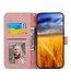 DIERFENG Roze Lijnen Bookcase Hoesje met Polsbandje voor de Xiaomi 13
