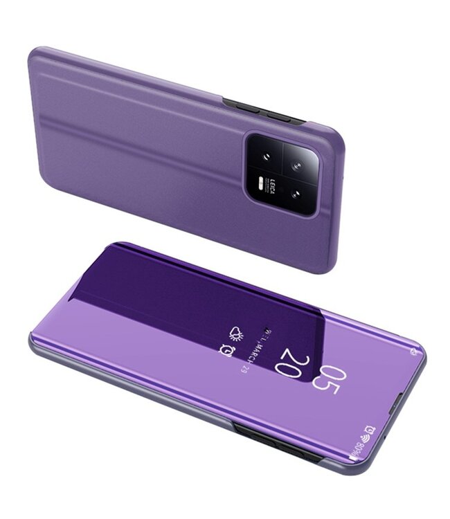 SoFetch Paars Spiegel Stijlvol Bookcase Hoesje voor de Xiaomi 13