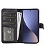 SoFetch Zwart Twee kleuren Bookcase Hoesje voor de Xiaomi 13