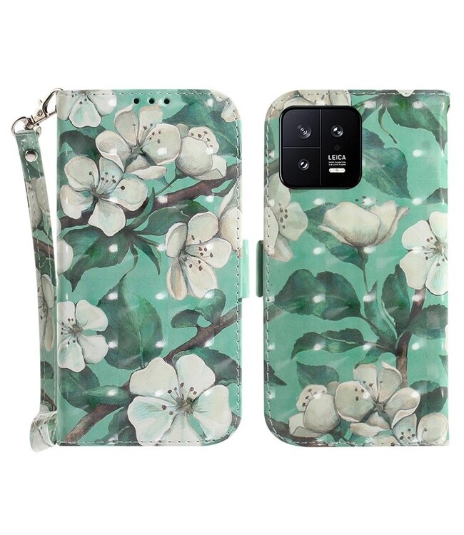 SoFetch  Magnolia Bookcase Hoesje met Polsbandje voor de Xiaomi 13