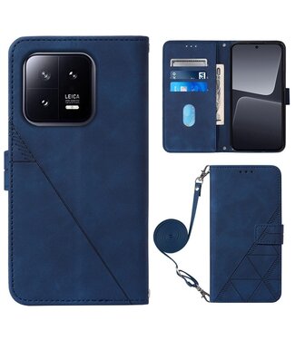 YB Saffierblauw Portemonnee Bookcase Hoesje met Koord Xiaomi 13