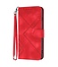 SoFetch Rood Lijnen Bookcase Hoesje met Polsbandje voor de Xiaomi 13