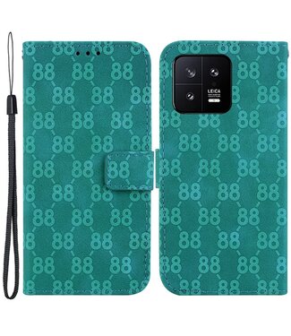 SoFetch Groen Monogram Bookcase Hoesje met Polsbandje Xiaomi 13