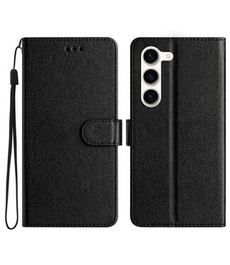 SoFetch Zwart Zijde Bookcase Hoesje Samsung Galaxy S24