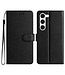 SoFetch Zwart Zijde Bookcase Hoesje voor de Samsung Galaxy S24