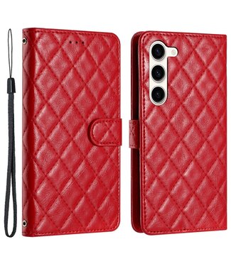 SoFetch Rood Ruiten Bookcase Hoesje Samsung Galaxy S24