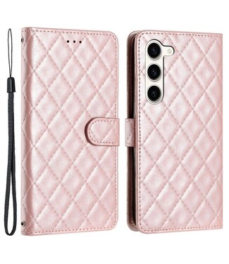 SoFetch Rozegoud Ruiten Bookcase Hoesje Samsung Galaxy S24
