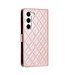 SoFetch Rozegoud Ruiten Bookcase Hoesje voor de Samsung Galaxy S24